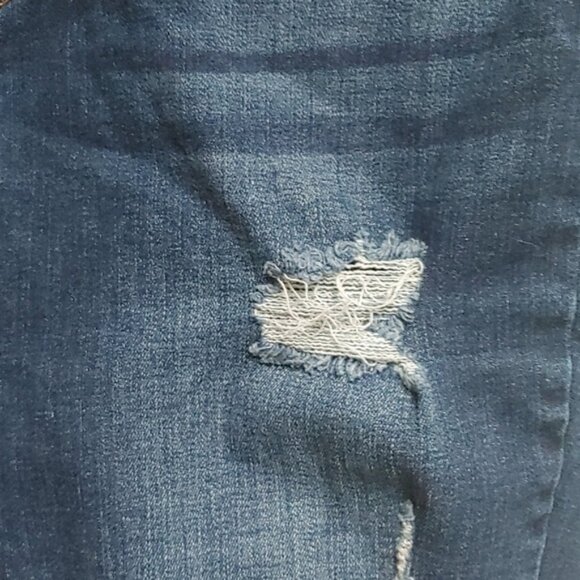 WAX JEAN dark wash blue destroyed skinny stretchy jeans size 13 - Picture 3 of 15